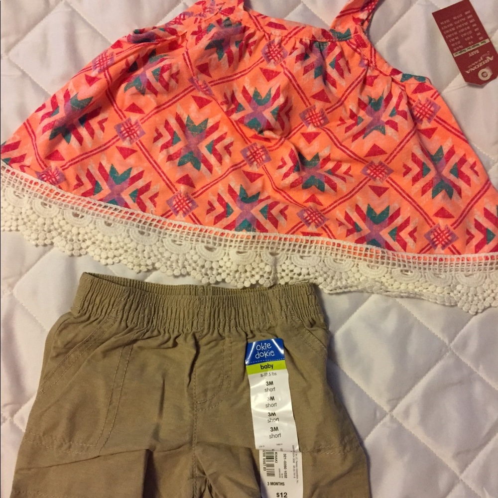 Infant outfit 3 months, top & shorts